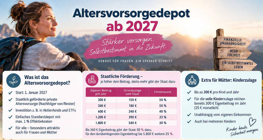 Übersicht zum Altersvorsorgedepot ab 2027